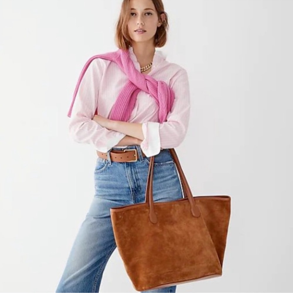 J. Crew Berkeley suede & leather tote bag